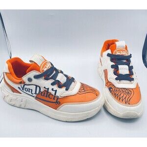 Von Dutch Orange White Low-Top Sneakers